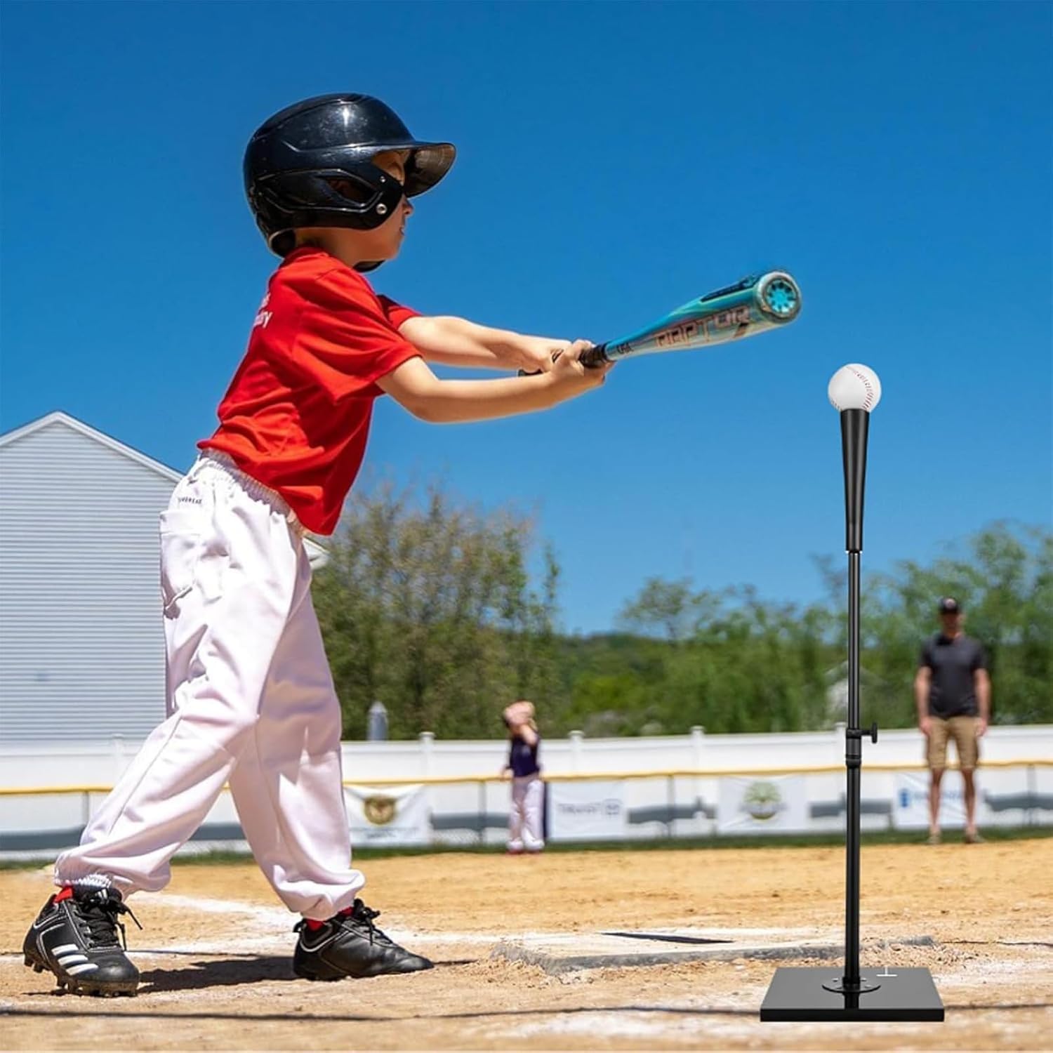Skiennix Portable Batting Tee - Heavy Duty Adjustable Height 23.25"-35.5" for Kids & Youth Baseball/Softball