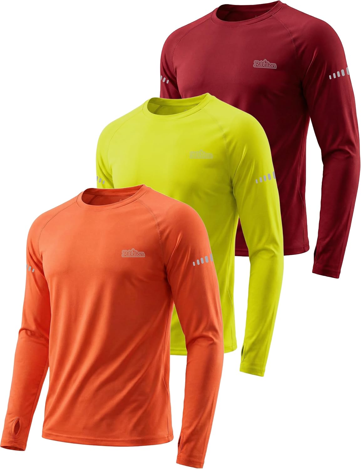 Skiennix Men's UPF 50+ Sun Protection Long Sleeve Shirts - Quick Dry Athletic Fishing Tops | 3 Pack