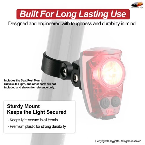 Cygolite Seat Post Mount for Hypershot, Hotshot Pro, and Hotshot Bicycle Taillight Series with Hard Mounts