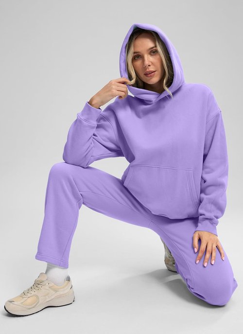 G Gradual Oversized Fleece Hoodie for Women - Casual Athletic Pullover with Pocket