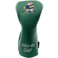 Gbourly Funny Golf Club Classic Green Fat Tiger Driver Head Cover Soft Pebble PU Leather Headcover