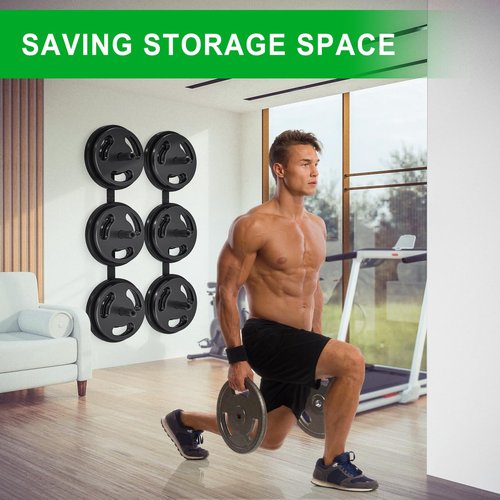 Kipika Weight Plate Storage Rack - Wall Mounted Weight Plate Holder, 3-Peg Heavy-Duty Steel Organizer for Olympic Plates, 1200lb Capacity, Space-Saving for Home Gym