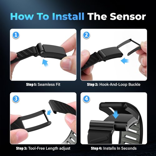 ANBEST Quick-Dry Silicone Sport Band for WHOOP 4.0 Band Strap For Men Women,Breathable Waterproof Sport Adjustable Replacement Wristbands Straps for Whoop 4.0 Bands 5.5"-8.27" (140mm-210mm) Black