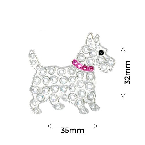 NAVIKA Pink Scottie Dog Golf Ball Marker with Austrian Crystals | Magnetic Hat Clip Included | Dog Themed Golfing Accessory | Gift for Women and Junior Golfers | Puppy Marker