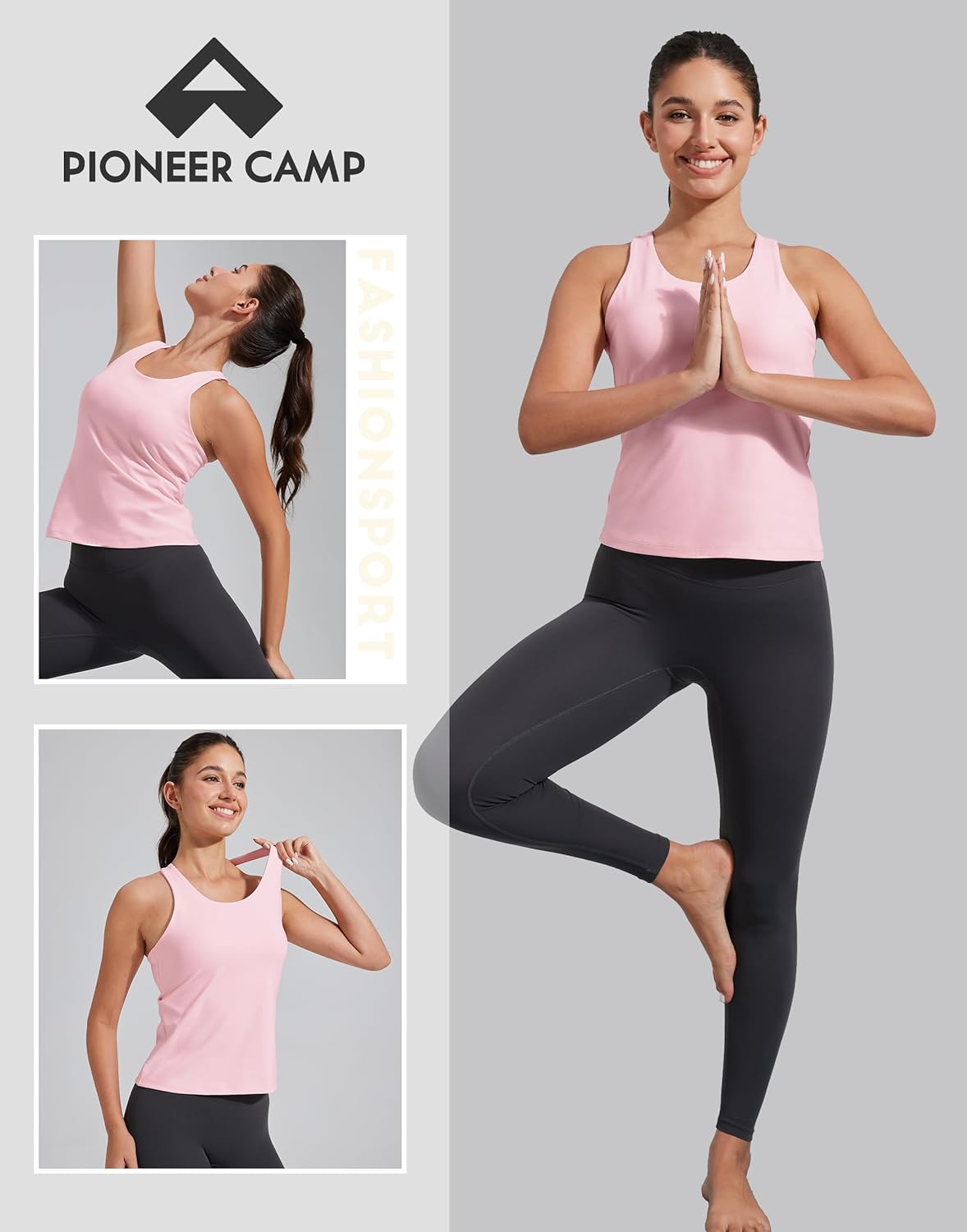 Pioneer Camp Women's Workout Tank Top - Built-In Bra Racerback Design for Gym & Yoga | Athletic Fit