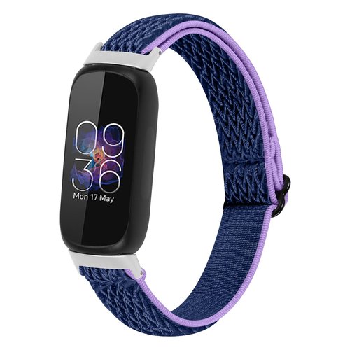 TenCloud 4 Pack Bands intended for Fitbit Inspire 3 Soft Adjustable Stretchy Elastic Nylon Sport Band (Black+Apricot+Neon Green+Purple Blue)