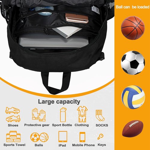 Goloni Soccer Backpack - Versatile Basketball & Soccer Bag with Ball and Shoe Compartments | Durable Design