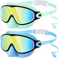 Vvinca Kids Swim Goggles - Anti-Fog Wide View with Nose Cover & Earplugs | For Ages 3-12