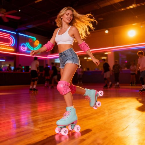 jessie Roller Skates Women, Adult Breathable PU Leather Flash Wheels Roller Skates for Beginners Professionals Indoor&Outdoor(US Size: 10)