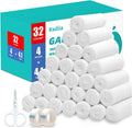 Premium Stretch Bandage Wrap by [Brand Name] - 32 Pack Gauze Rolls, 4" x 4.1 Yards, Latex-Free First Aid Supplies