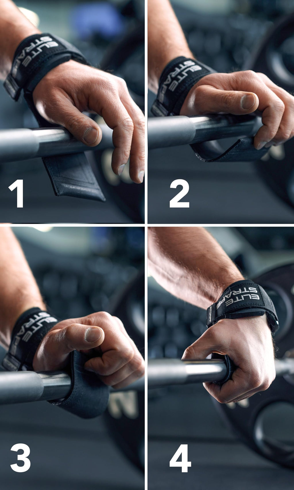 Fitgriff® Elite Straps - Lifting Wrist Straps (Rubber Grips) for Weightlifting, Gym, Workout, Deadlift - Anti-Slip Revolution for Men and Women (Black, XL)