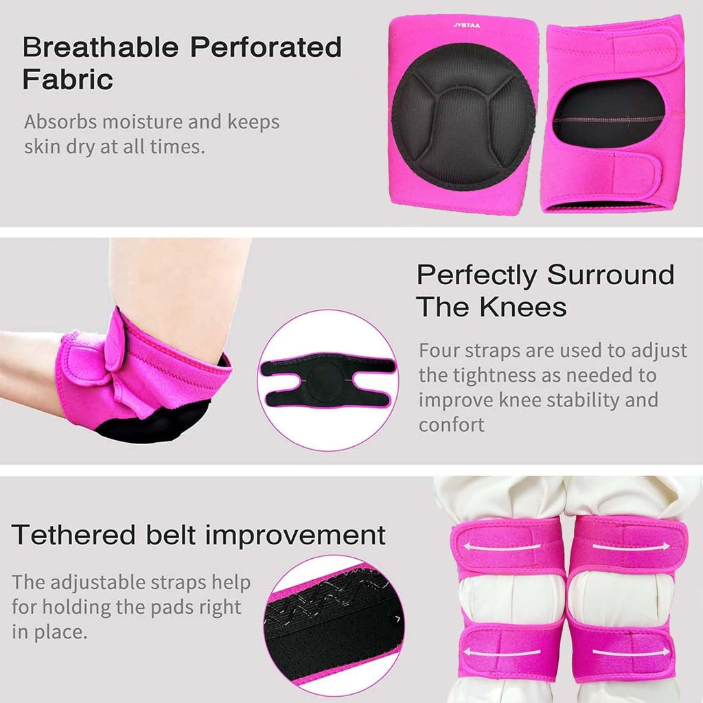 Skiennix Women’s Knee Pads - Soft Inner Liner & Adjustable Fit for Gardening & Cleaning - Pink, Large (1 Pair)