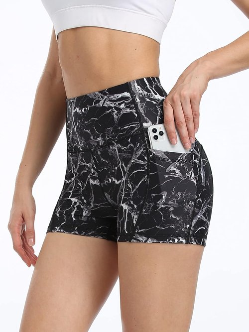 CADMUS High Waist Yoga Shorts - Women's Athletic Running Shorts with Deep Pockets | Comfortable Fit