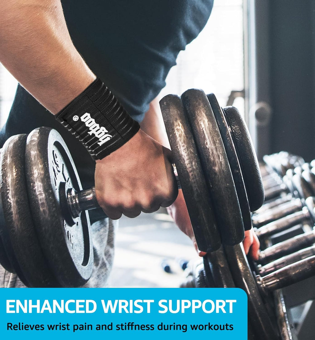 Skiennix Compression Wrist Bands - High-Elastic Straps for Sports & Weightlifting | 2 PCS, Breathable Black Fabric