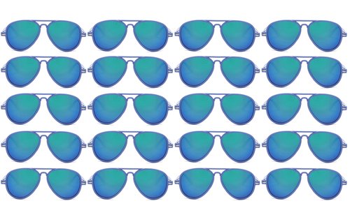 OWL 20 Pack Kids Aviator Sunglasses Bulk UV400 Toddler Aviators Party Supplies, Beach, Pool Party Favors, Wholesale (Blue)