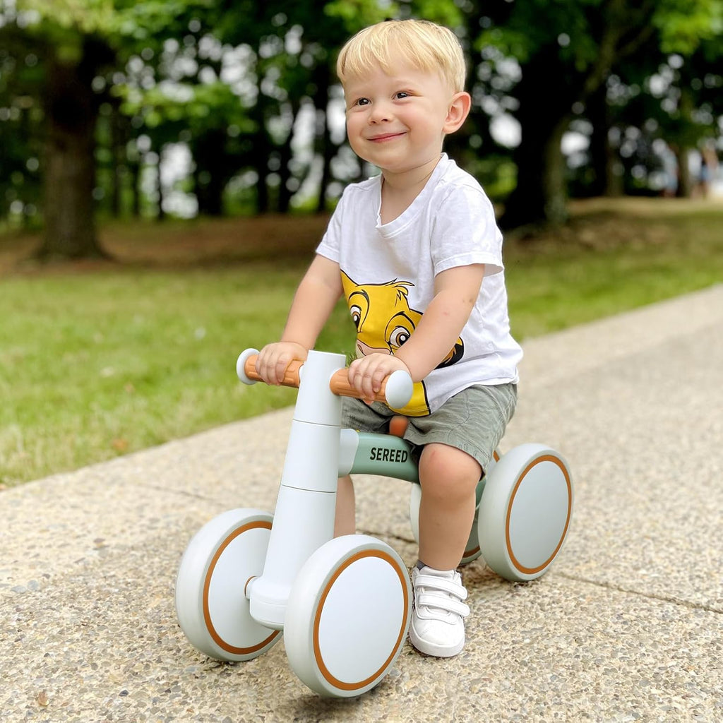 SEREED Baby Balance Bike - 4-Wheel Toddler Bike for 1-Year-Olds | Ideal First Birthday Gift