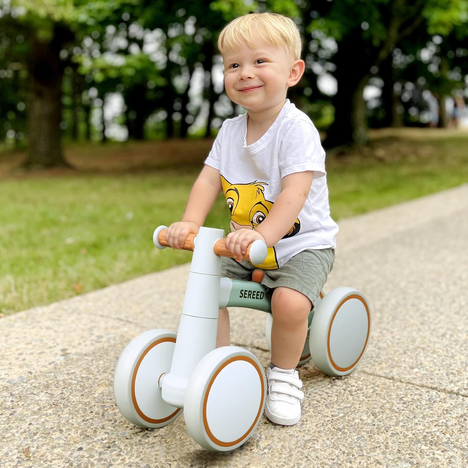 SEREED Baby Balance Bike - 4-Wheel Toddler Bike for 1-Year-Olds | Ideal First Birthday Gift