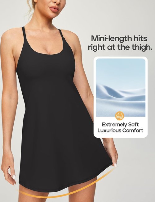 Heathyoga Tennis Dress for Women - Athletic Style with Shorts & Pockets | Perfect for Golf & Sports