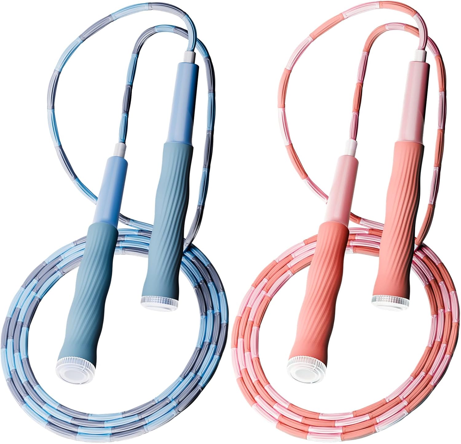 Skiennix Beaded Jump Rope - Adjustable Tangle-Free Skipping Rope for Kids & Adults | 2 Pack