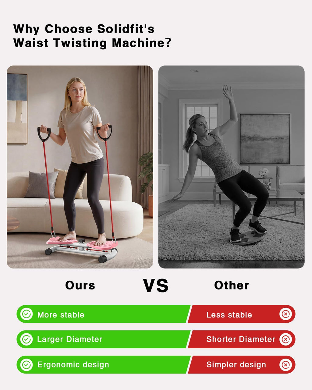 Waist Twister Machine Exercise, 326 lbs Ab Twister Board for Exercise, Waist Twister for Home Gym, Balance Training & Fat Burning, Noiseless Workout Equipment for Women & Men - Twist Exercise Machine