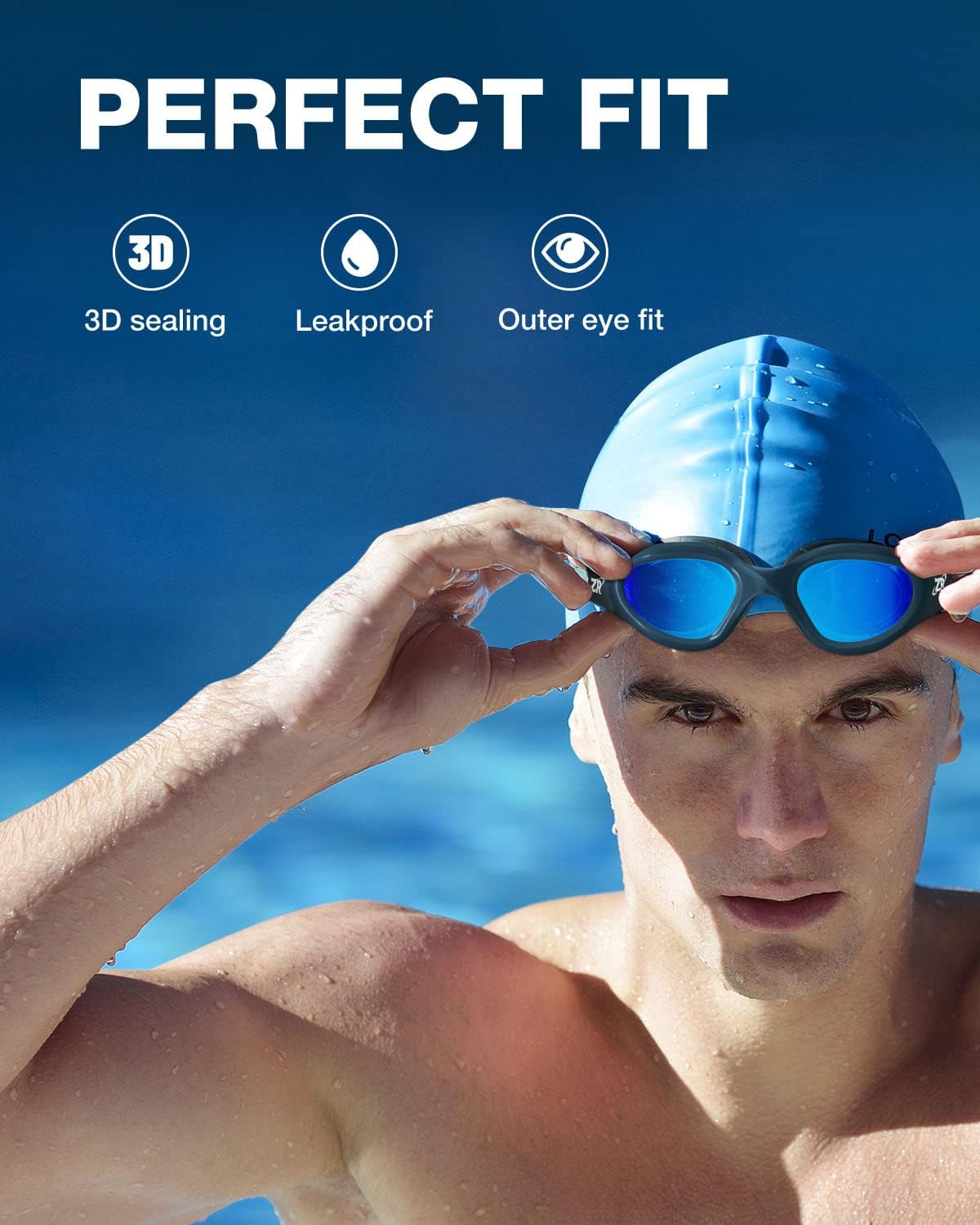 ZIONOR Swim Goggles - Upgraded G1 Polarized Anti-Fog Design for Adults | Comfortable Fit