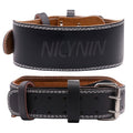 Nicynin Leather Weightlifting Belt, Weight Lifting Belt 4 Inch Wide for Men Women, Gym Lever Belts -Lower Back Support- for Workout, Powerlifting, Squats, Deadlifts, Cross Training (Black, Medium)