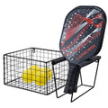 MyGift Pickleball Paddle Holder for Wall Holds 5 Paddles and Balls Pickleball, 16 Inch Metal Hanging Equipment Organizer with Racket Holder and Basket for Balls