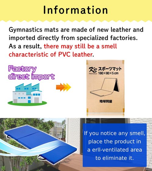 KaRaDaStyle Gymnastics Mat 3-Folding Stretch Mats 71"x31"x2" Exercise Muscle Training Children Play Horizontal Bar Mat Yoga Sports Soundproof Home Use (Beige/3-fold)