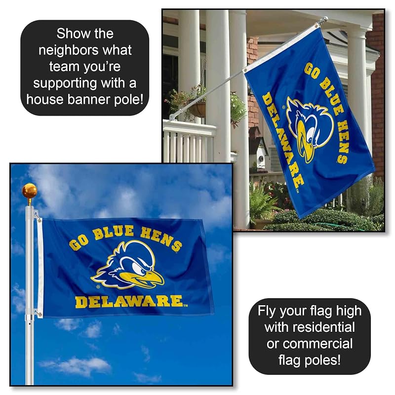 Delaware Blue Hens Flag 3x5 ft with Grommets - Officially Licensed College Banner