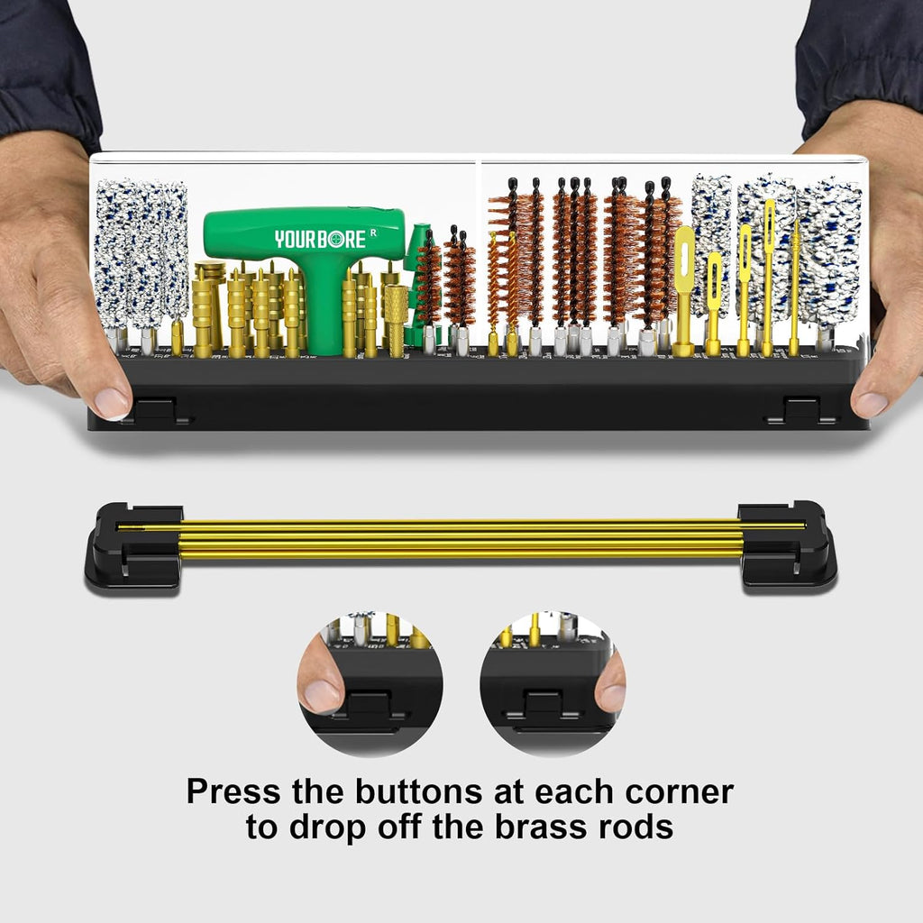 Universal Gun Cleaning Kit - Compact Pack for Handgun, Pistol, Rifle & Shotgun - Fits .22 to 12Ga