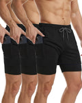 Sureio Men's 2-in-1 Quick Dry Workout Running Shorts - 5 Inch Athletic Gym Shorts with Pockets