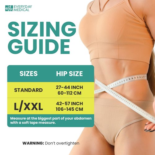 Everyday Medical Umbilical Hernia Belt for Men & Women - Abdominal Binder Post Surgery Compression Garment w/Removable Abdominal Pads, Belly Support Band for Epigastric, Navel & Ventral Hernias-L/XL
