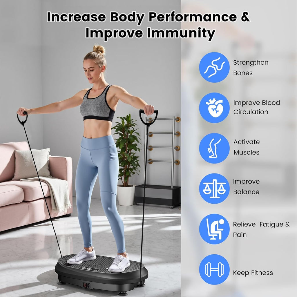 Skiennix Vibration Plate Exercise Machine - Full Body Shaker for Lymphatic Drainage | Bluetooth Fitness Platform