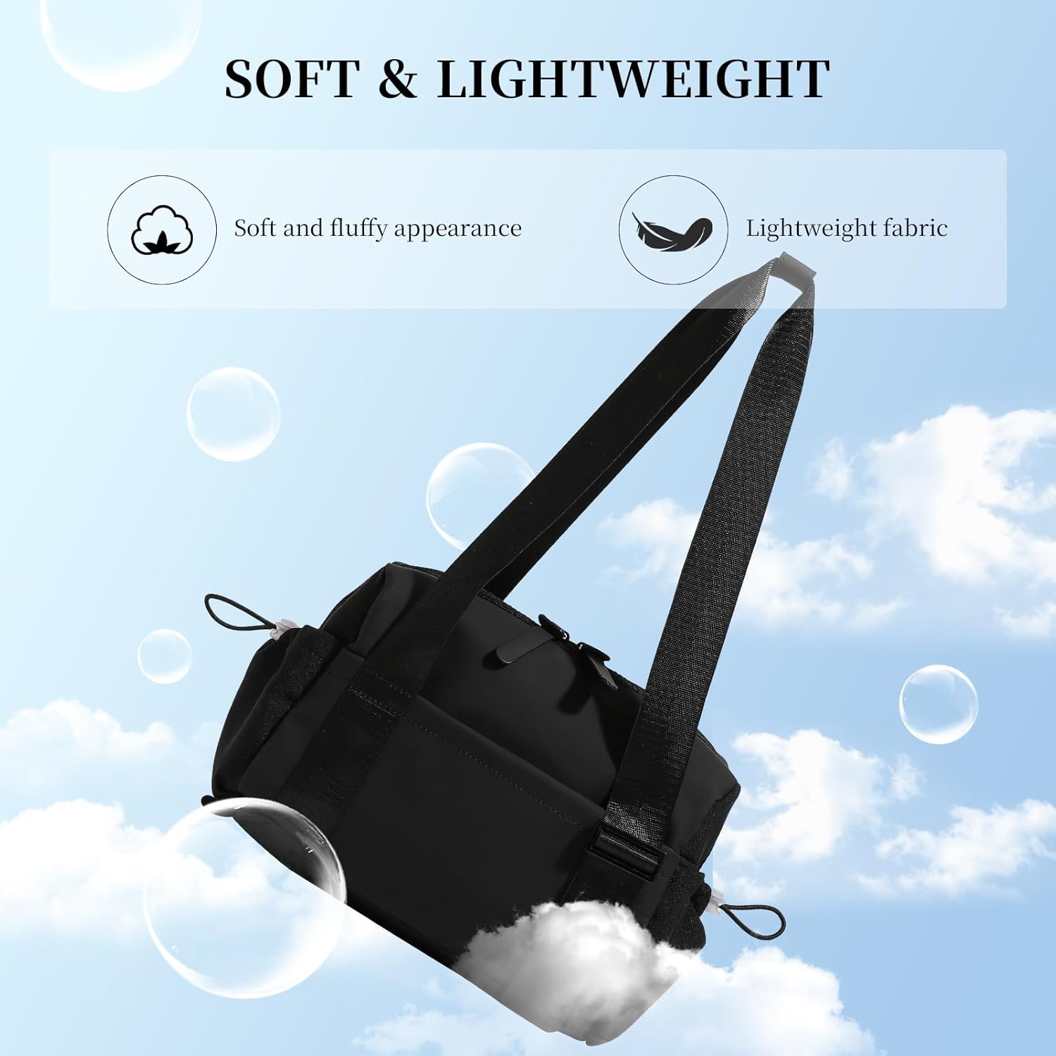 Skiennix Small Gym Bag - Mini Duffle Tote with Wet Compartment for Workout | Black