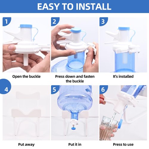 5 Gallon Water Dispenser, Detachable Metal Water Dispenser Stand and 2 Dispenser Valves,Water Jug Holder for 3-5 Gallon Bottle