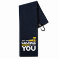 CybGene Disc Golf Gifts, Disc Golf Towel, 16”x 24” Microfiber Golf Towel, May The Course be with You, Black