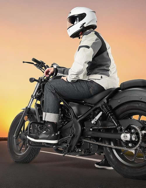 KEMIMOTO Motorcycle Boots - High Top Protective Gear with Thick Heel | Anti-Slip Microfiber Leather for Men