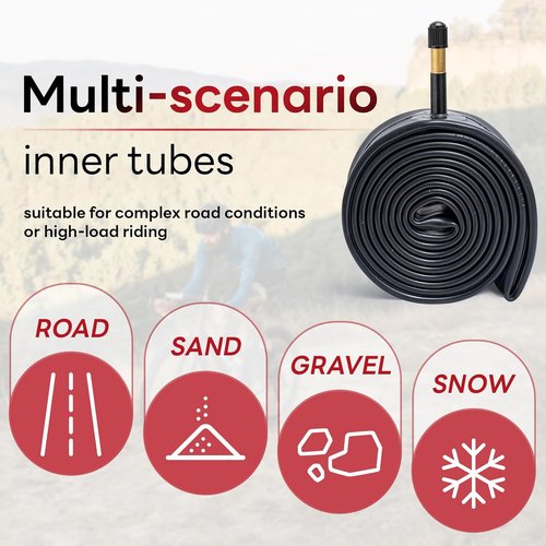 AV48mm 26" Bike Tubes - Reliable Replacement Inner Tubes for City, Road, Mountain & Cruiser Cycling (2 PCS)