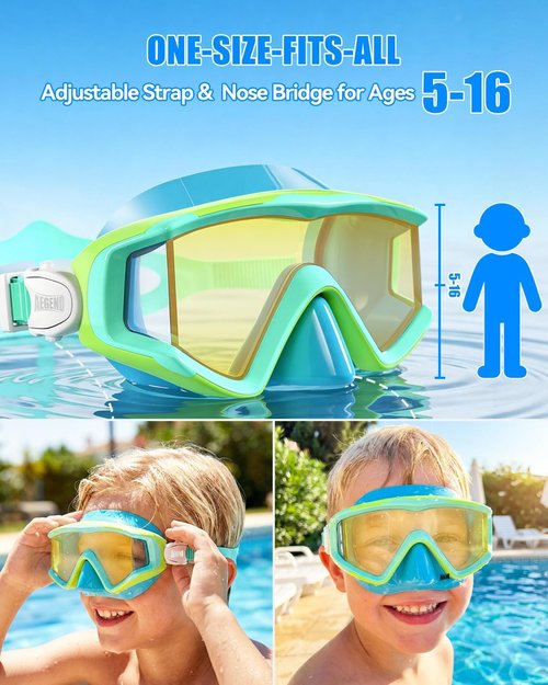 Aegend Diving Mask - Panoramic Anti-Fog Goggles with Comfort Fit & Mesh Bag for Snorkeling, Scuba Diving