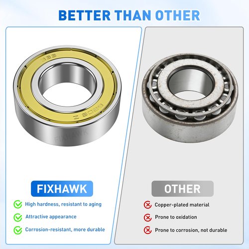 FIXHAWK Golf Cart Rear Axle Bearing Bushing & Oil Seal Kit for Club Car DS & Precedent 1986-2014 Electric Golf Cart .Replace OEM #1011291 1014207 1013794