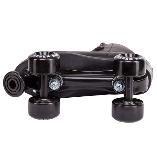 C SEVEN C7skates Quad Roller Skates | Retro Design (Black, Women's 11 / Men's 10)