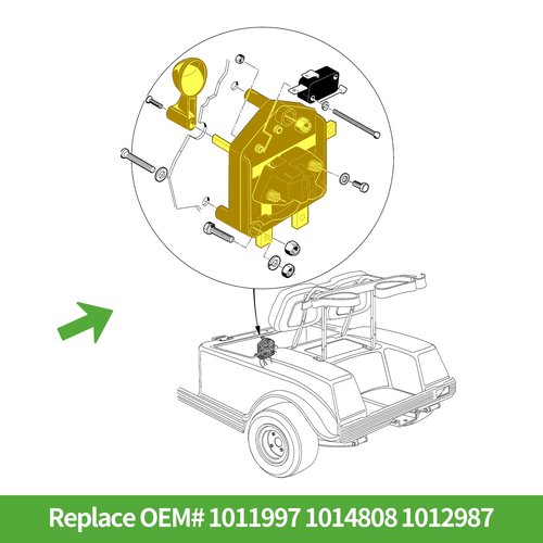 Heavy Duty Golf Cart Forward and Reverse Switch Assembly for 36V Club Car DS 1984-2005, Club Car Reverse Switch with Shift Handle, Replace OEM 1011997, 1014808, 1012987