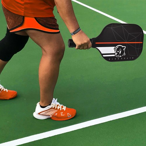 Alpha Gato Carbon Fiber Pickleball Paddles Set with 2 Paddles, Carry Case, 4 Balls, Lightweight Pickle Ball Paddle Set of 2 with 4 Balls, 1 Bag, Pickleball Rackets for Adults and Teenager, Black