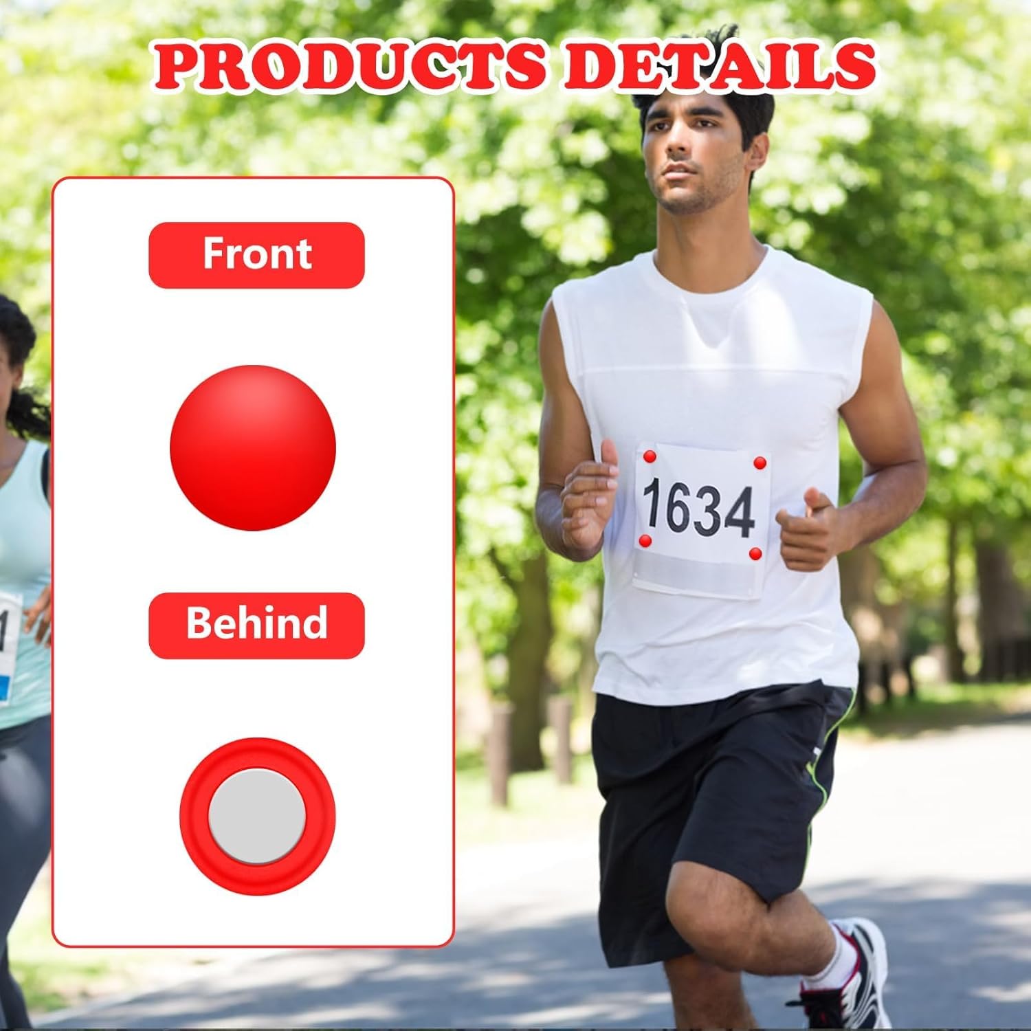 Skiennix 12Pcs Marathon Running Bib Clips - Secure Race Number Holders in Red, Blue, Green