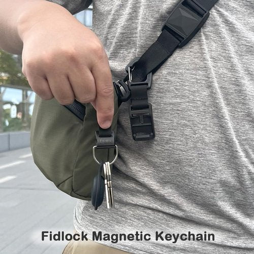 Gwild Concepts Key Chain Holder w/Airtag Case, Quick Release, Magnetic Keychain, for Car Belt Backpack, Detachable Keys Ring Clip