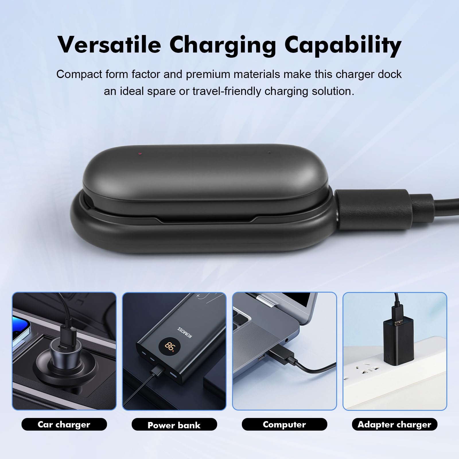 REEYEAR Magnetic Charger Dock fits for Plaud NotePin & NotePin S AI Voice Recorder– 3.3FT/1Mtr USB-C Fast Charging Cradle with Magnetic Adapter -Convenient Backup Carry-Out Power Cord Set