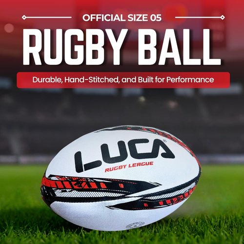 LUCA Rugby Ball - Hand-Stitched Super Grip Training Ball | Durable 3-Ply Waterproof | Youth & Adult Sizes 4 & 5