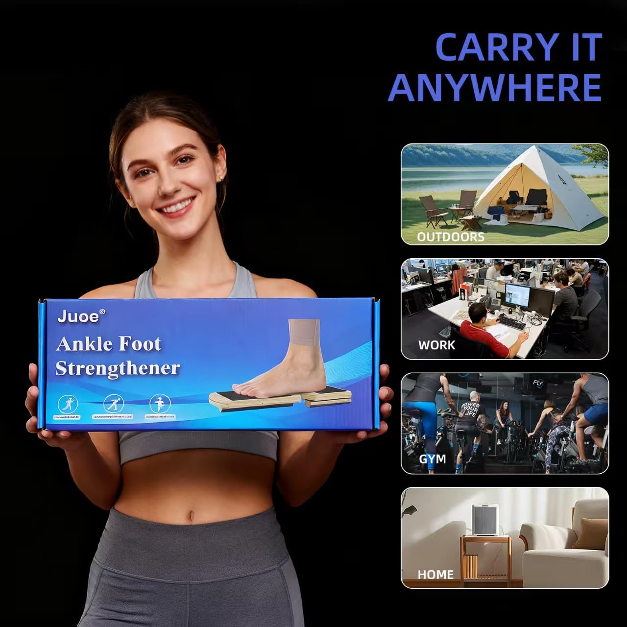 Juoe Ankle Strengthener & Axis Boardfor Physical Therapy,Blackboard Foot Trainer and Foot Strengthener,Stability Exercises,Plantar Fasciitis Relief,Posture Corrector,Axisboard for Leg Stability