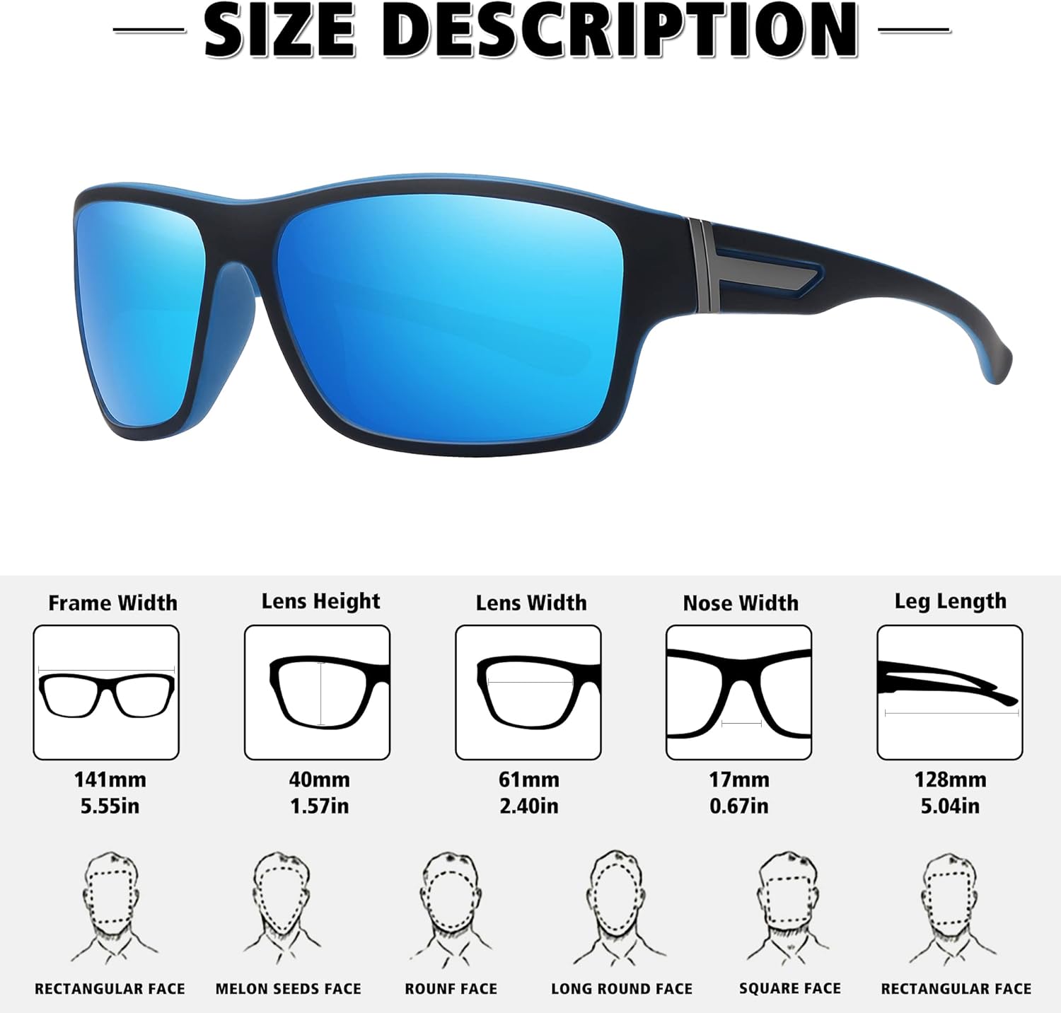 STORYCOAST Polarized Sports Sunglasses - Unbreakable Frame for Cycling, Fishing & Driving