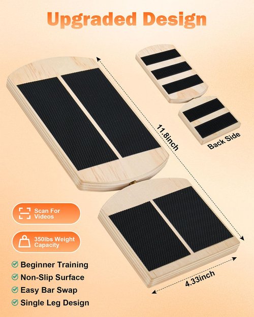 Ankle Strengthener & Single Leg Balance Board, Foot Strengthener for Plantar Fasciitis & Achilles Tendonitis, Physical Therapy, Sprain Recovery & Arch Support-Nature